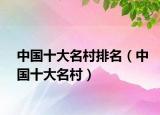 中国十大名村排名（中国十大名村）