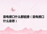 雷电接口什么都能接（雷电接口什么意思）