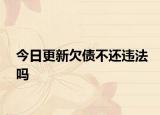 今日更新欠债不还违法吗