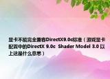 显卡不能完全兼容DirectX9.0c标准（游戏显卡配置中的DirectX 9.0c  Shader Model 3.0 以上这是什么意思）