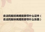 去法院起诉离婚需要带什么证件（去法院起诉离婚需要带什么东西）