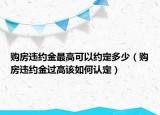 购房违约金最高可以约定多少（购房违约金过高该如何认定）