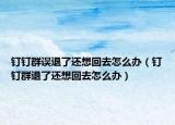 钉钉群误退了还想回去怎么办（钉钉群退了还想回去怎么办）