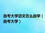 自考大学语文怎么自学（自考大学）