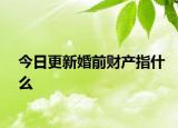 今日更新婚前财产指什么