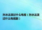 孙冰法演过什么电视（孙冰法演过什么电视剧）