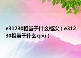 e31230相当于什么档次（e31230相当于什么cpu）