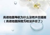 高德地图导航为什么没有声音播报（高德地图探路为啥没声音了）