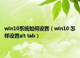 win10系统如何设置（win10 怎样设置alt tab）