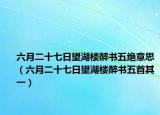 六月二十七日望湖楼醉书五绝意思（六月二十七日望湖楼醉书五首其一）