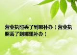 营业执照丢了到哪补办（营业执照丢了到哪里补办）