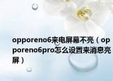 opporeno6来电屏幕不亮（opporeno6pro怎么设置来消息亮屏）