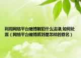 利用网络平台赌博触犯什么法律,如何处置（网络平台赌博抓到是怎样的罪名）