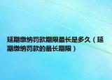 延期缴纳罚款期限最长是多久（延期缴纳罚款的最长期限）