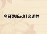 今日更新ad什么词性