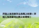 开别人车违章怎么在网上处理（开别人车违章可以网上处理吗）