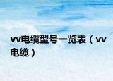 vv电缆型号一览表（vv电缆）