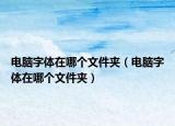 电脑字体在哪个文件夹（电脑字体在哪个文件夹）