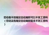 劳动者不按规定自动离职可以不发工资吗（劳动法有规定自动离职就拿不到工资吗）