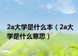 2a大学是什么本（2a大学是什么意思）