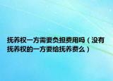 抚养权一方需要负担费用吗（没有抚养权的一方要给抚养费么）