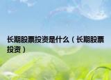 长期股票投资是什么（长期股票投资）
