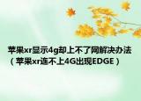 苹果xr显示4g却上不了网解决办法（苹果xr连不上4G出现EDGE）
