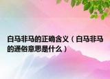 白马非马的正确含义（白马非马的通俗意思是什么）