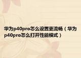 华为p40pro怎么设置更流畅（华为p40pro怎么打开性能模式）