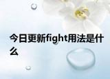 今日更新fight用法是什么