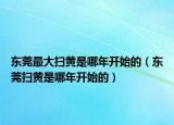 东莞最大扫黄是哪年开始的（东莞扫黄是哪年开始的）