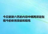 今日更新六艺的内容中哪两项是指现今的体育技能和锻炼
