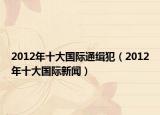 2012年十大国际通缉犯（2012年十大国际新闻）