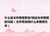 什么是文件管理系统?简述文件管理的功能（文件系统用什么来管理文件）