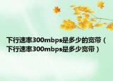 下行速率300mbps是多少的宽带（下行速率300mbps是多少宽带）