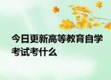 今日更新高等教育自学考试考什么