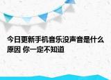 今日更新手机音乐没声音是什么原因 你一定不知道