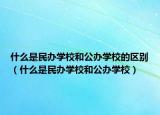 什么是民办学校和公办学校的区别（什么是民办学校和公办学校）