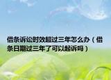 借条诉讼时效超过三年怎么办（借条日期过三年了可以起诉吗）