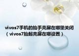 vivos7手机的抬手亮屏在哪里关闭（vivos7抬起亮屏在哪设置）