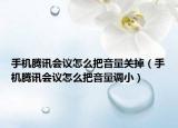 手机腾讯会议怎么把音量关掉（手机腾讯会议怎么把音量调小）