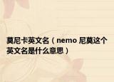莫尼卡英文名（nemo 尼莫这个英文名是什么意思）