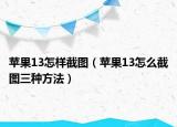 苹果13怎样截图（苹果13怎么截图三种方法）