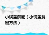 小锅盖解密（小锅盖解密方法）