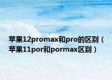 苹果12promax和pro的区别（苹果11por和pormax区别）