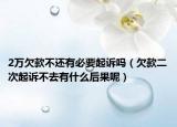 2万欠款不还有必要起诉吗（欠款二次起诉不去有什么后果呢）