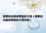 民事诉讼起诉费是多少钱（民事诉讼起诉费是多少谁负担）