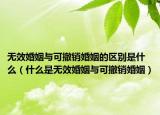 无效婚姻与可撤销婚姻的区别是什么（什么是无效婚姻与可撤销婚姻）