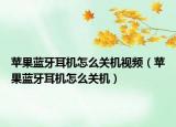 苹果蓝牙耳机怎么关机视频（苹果蓝牙耳机怎么关机）