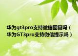 华为gt3pro支持微信回复吗（华为GT3pro支持微信提示吗）
